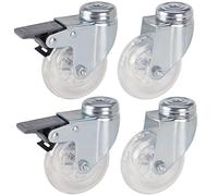 Dörner + Helmer 4506551 Juego de 4 ruedas de diseño, 75 mm, poliuretano (PU) con agujero trasero, mezcla de ruedas, capacidad de carga 150 kg/set