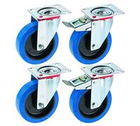 Dörner + Helmer 450677 - Juego de ruedas para muebles de palé (2 ruedas giratorias con tope total, 125 x 36 mm, capacidad de carga 200 kg/rollo), varios colores