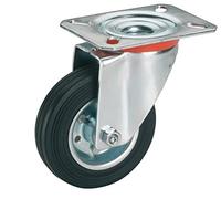 Dörner + Helmer 711152 - Rueda de goma con rodamiento de rodillos (100 x 30 mm, placa de 100 x 85 mm)