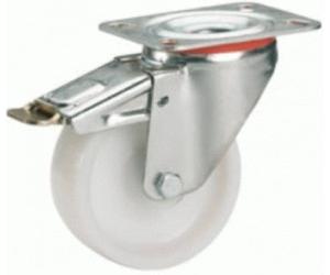 Dörner + Helmer 732141 de poliamida Rueda Giratoria Con Rollo de bloqueo 80 x 30 mm/Placa 100 X 85 mm