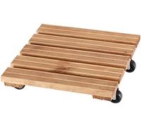 Dörner + Helmer 810641 Mammut - Soporte para macetas (38 x 38 cm, madera de pino y abeto, ruedas de plástico de 50 mm, capacidad de carga de 100 kg), multicolor