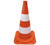 Dörner + Helmer Cono de advertencia apilable de 500 mm de altura, de polietileno, color rojo y blanco