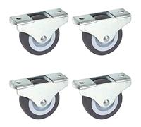 Dörner + Helmer Juego de 4 ruedas fijas para muebles, 50 mm x 19 mm, capacidad de carga de 165 kg, ruedas pequeñas de TPE