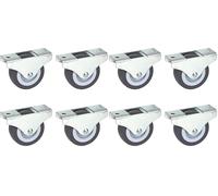 Dörner + Helmer Juego de 4 ruedas fijas para muebles, 50 mm x 19 mm, capacidad de carga de 165 kg, ruedas pequeñas de TPE (Paquete de 2)