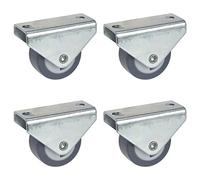 Dörner + Helmer Juego de 4 ruedas para muebles de 30 mm, fijadas por dirección, con placa, TPE sin dejar rastro, capacidad de carga de 105 kg/set
