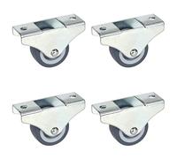 Dörner + Helmer Juego de 4 ruedas para muebles de 38 mm, fijadas por dirección, con placa, TPE sin dejar rastro, capacidad de carga de 135 kg/set