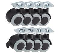 Dörner + Helmer Juego de 8 ruedas dobles TPE con agujero trasero en mezcla de rodillos, capacidad de carga 30 kg/rollo