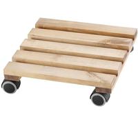 Dörner + Helmer Loft - Rodillo para Plantas (Cuadrado, 30 x 30 cm, Capacidad de Carga de 75 kg, 40 mm, Madera Natural barnizada)
