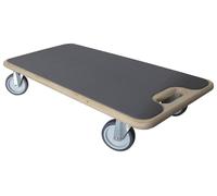 Dörner + Helmer Patinete de transporte Duo-Soft, 590 mm x 290 mm x 120 mm, capacidad de carga de 200 kg, superficie antideslizante, para cajas