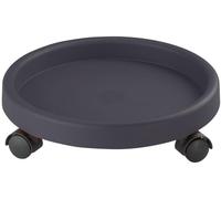 Dörner + Helmer Rodillo para Plantas, Redondo, 34 cm de diámetro, 35 kg de Capacidad de Carga, Ruedas giratorias, para Interior y Exterior, Color Gris