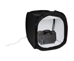 Dörr 373396 Tienda con Luz para grabación LB-6575 LED 2 rieles (60 x LED, Brillo Regulable, 65 x 75 cm), Color Negro