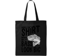 Does This Shirt Make My Bass Look Big Funny Fishing - Bolsa de algodón ecológico natural, color negro, Black, Talla única
