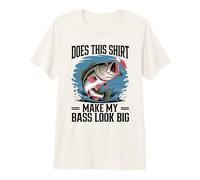 Does This Shirt Make My Bass Look Big Funny Fishing Camiseta Premium