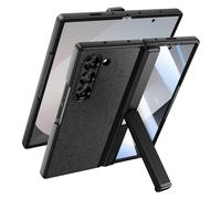 Doeshine Funda para Samsung Galaxy Z Fold 6 con Soporte, [Protector Pantalla Integrado], [Protección de Bisagra], Carga Inalámbrica, Resistente Antichoque Carcasa para Z Fold 6 (Negro Carbón)