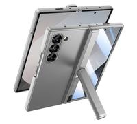 Doeshine Funda para Samsung Galaxy Z Fold 6 con Soporte, [Protector Pantalla Integrado], [Protección de Bisagra], Carga Inalámbrica, Resistente Antichoque Carcasa para Galaxy Z Fold 6 (Plateado)