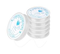 DOETYD 6 rollos de hilo elástico transparente de 0,5 mm para manualidades, cuerda duradera para pulseras y collares