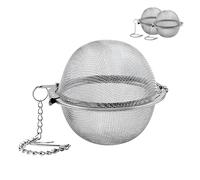 DOETYD Paquete de 2 coladores de té de 7 cm, infusor de bolas para filtro de hojas de té sueltas con gancho de cadena extendido, colador de té de acero inoxidable