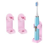 DOETYD Paquete de 2 soportes para cepillos de dientes eléctricos, montaje en pared, con adhesivo de plástico, soporte para cepillo de dientes eléctrico para baño, pared, color rosa