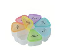 DOETYD Pastillero semanal para 7 días, pastillero de viaje con diseño de tapas de cierre a presión, caja de mesa fácil de abrir, organizador de mesa colorido para vitaminas, suplementos medicinales,