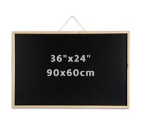 DOEWORKS Pizarra de Tiza 90 x 60cm, Grande Pizarra Negra de Pared, Tablón de Anuncios para Hogar Escuela Cocina Oficina, Marco de Madera