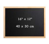 DOEWORKS Pizarra de Tiza A3 40 x 30cm, Pequeña Pizarra Negra de Pared para Cocina Escuela Oficina, Marco de Madera