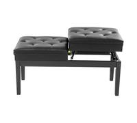 Dofanqing Banco de piano doble con espacio de almacenamiento, altura regulable para 2 personas, taburete grande para piano con 2 asientos ajustables independientes (negro)