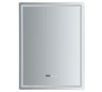 Dofanqing Espejo de baño regulable con LED, sin vaho, con indicador de reloj y temperatura, IP54, resistente al agua, 60 x 80 cm, adecuado para baño y hotel (60 x 80 cm)