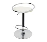 Dofanqing Taburete de bar giratorio 360°, altura regulable, con reposapiés, adecuado para islas de cocina, bares y restaurantes, diseño moderno (blanco, plata)