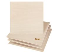 Dofiki 15 Piezas 3mm Hojas de Contrachapado de Tilo 300 x300 x3mm Contrachapado Artesanal para Corte por Láser Grabado de Madera Modelo de Construcción，1/8 Pulgada 1/8" x11.8"x 11.8"