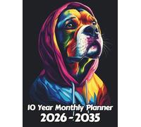Dog 10 Year Monthly Planner: Large 120 Month Sunday to Saturday Calendar | Gift For People Who Love Puppies, Pet Lovers | Ideal for Professionals, Students, and Busy Individuals | 8.5 x 11 Inches | v2