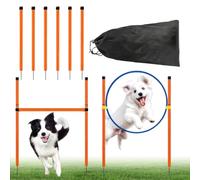 Dog Agility Equipment - Outdoor Garden Dog Park Exercise Game & Obstacle Course, Portable Backyard Training Gear | Pet Fitness Competition & Recreation Set for Beach, Playground, Field & Lawn