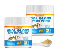 Dog Anal Gland Support Polvo 120G, Suplemento De Fibra En Polvo para El Saco De La Glándula Anal, Suplemento De Fibra En Polvo Enriquecido con Pepino, Probióticos Y Enzimas Digestivas