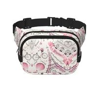 Dog And Paris Towe - Riñonera cuadrada de doble capa con cinturón ajustable para ejercicio, correr, viajes, senderismo, Negro -, Talla única