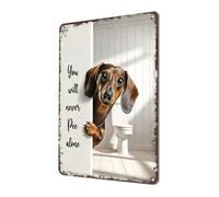 Dog Art Wall Decor - 8x12in Puppy Sign Retro Dog | Puppy Signs Retro Dogs | Iron Funny Bathroom Pictures | Retros Puppys Painting Sign For Home Living Room Bedroom Hotel Dorm Apartment