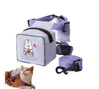 Dog Backpack Harness - Adjustable Cartoon Pet Hiking Harness with Leash | Cute Bear, Rabbit, Dinosaur Pattern | Travel, Camping, Hiking Saddle Bag for Small & Medium Dogs