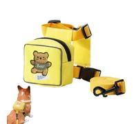 Dog Backpack Harness - Adjustable Cartoon Pet Hiking Harness with Leash | Cute Bear, Rabbit, Dinosaur Pattern | Travel, Camping, Hiking Saddle Bag for Small & Medium Dogs