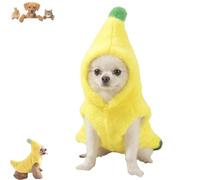 Dog Banana Winter Coat, Banana Dog Winter Coat for Small Dogs, Furry Cute Super Warm Jackets for Small Dogs Cats, Halloween Christmas Dress Up Outfit Clothes (1PCS,XL)