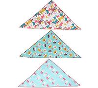 Dog Bandana | 3 Pack Washable Cotton Neck Scarf for Pets | Reversible Shape Neckerchief for Dogs/Cats/Puppies | Soft Collar Accessory for Parties/Picnics (S)