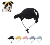 Dog Baseball Cap with Ear Holes, Adjustable Breathable Lightweight Small Medium Large Dogs (Black,XL)