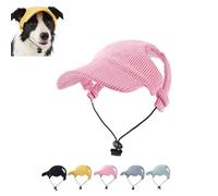Dog Baseball Cap with Ear Holes, Adjustable Breathable Lightweight Small Medium Large Dogs (Pink,M)
