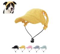 Dog Baseball Cap with Ear Holes, Adjustable Breathable Lightweight Small Medium Large Dogs (Yellow,S)