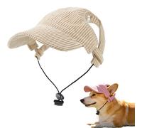 Dog Baseball Cap with Ear Holes, Adjustable Pet Sun Protection Hat, Outdoor Summer Sunbonnet Visor Hat for Small Medium Dogs (Brown)
