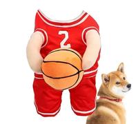 Dog Basketball Outfit, Pet Basketball Disfraz, Dog Holding Ball, Halloween Dog Cosplay, Breathable Pet Apparel, Large Cat Costumel, Sports Themed Pet Wear, Dog Sports Disfraz, Fun Attire for Pets