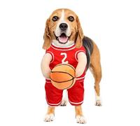Dog Basketball Outfit, Pet Basketball Disfraz, Dog Holding Ball, Halloween Dog Cosplay, Breathable Pet Apparel, Large Cat Costumel, Sports Themed Pet Wear, Dog Sports Disfraz, Fun Attire for Pets