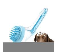 Dog Bath Brush, Cat Bathing Brush, 7.09x2.76in Pet Grooming Scrubber, Gentle Massage Bristles, Built-In Soap Dispenser for Cats, Kittens, Puppies, Home, Groomers, Beach, Swimming Pool, Travel Use