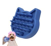 Dog Bath Brush, Cat Shower Brush, Pet Grooming Scrubber, Massage Tool with Ergonomic Handle, Perfect for Small Medium Large Puppy Cat Bathing, 9.3x7.5x2.9cm Blue