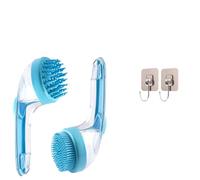 Dog Bath Brush, Comfortable Dog Bath Brush with Soap Dispenser, 2025 New 2 in 1 Dog Bath Brush, for Pet Washing & Showering (blue)