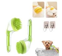 Dog Bath Brush, Comfortable Dog Bath Brush with Soap Dispenser, 2025 New 2 in 1 Dog Bath Brush, for Pet Washing & Showering (green)