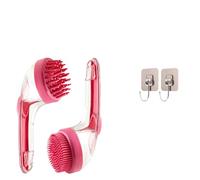 Dog Bath Brush, Comfortable Dog Bath Brush with Soap Dispenser, 2025 New 2 in 1 Dog Bath Brush, for Pet Washing & Showering (red)