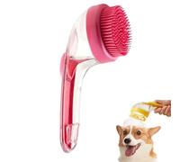 Dog Bath Brush, Dog Shampoo Brush, Long Handle for Shower Daily Cleaning, Pet Bath Massage with Soap Dispenser (A4)